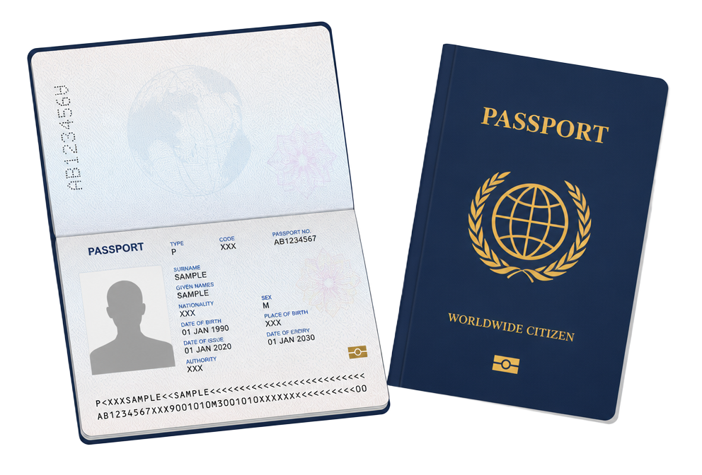 Sample passport front and back pages to upload